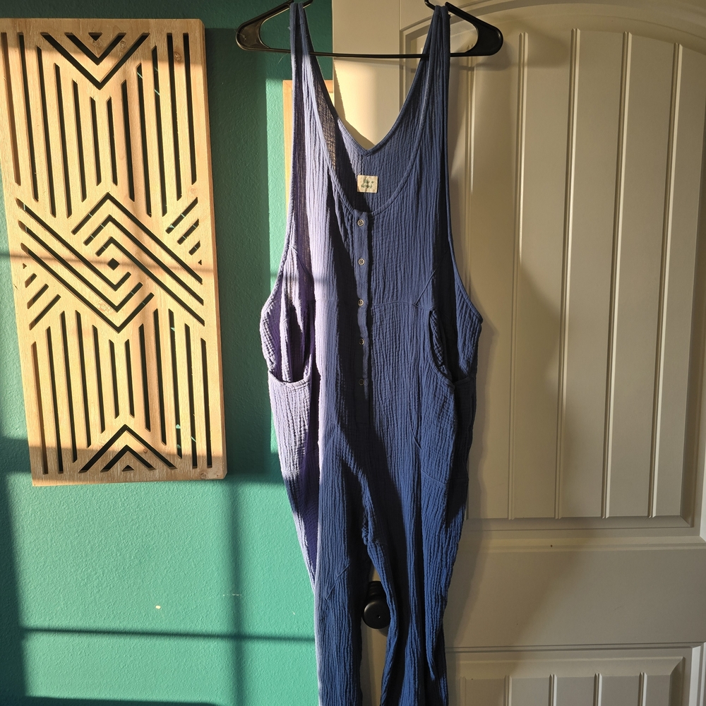Blue Sleeveless Jumpsuit